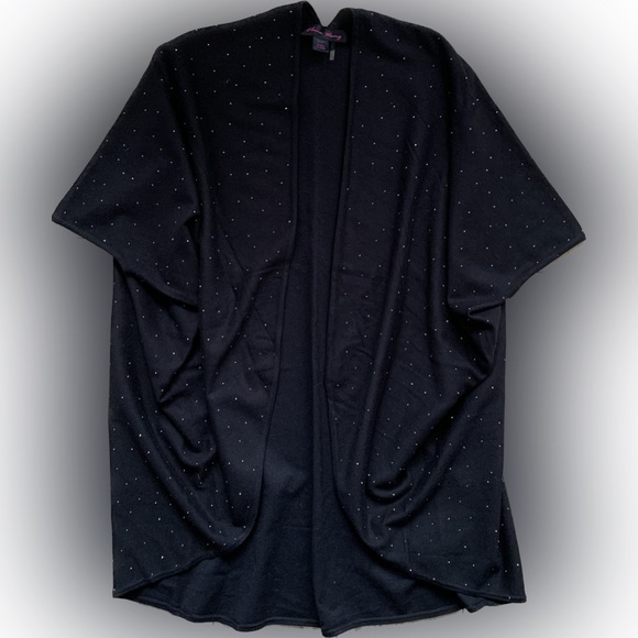 EUC Christmas holiday Sparkly knit cape cardigan - Picture 2 of 9